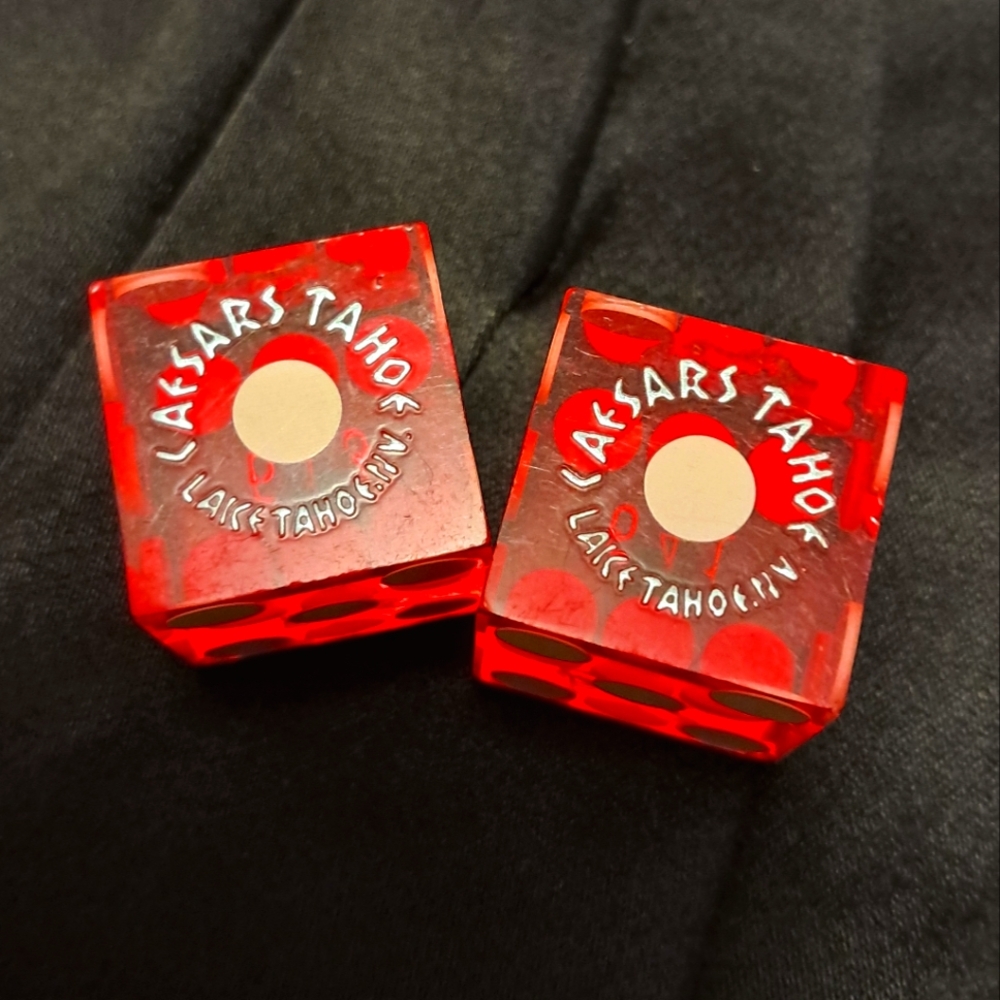 Vintage Caesars Lake Tahoe NV Red Dice 613 & 641